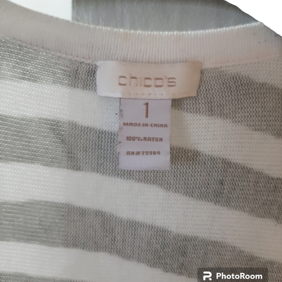 CHICO'S Open Front Lightweight Animal Print Flowing Cardigan Size 1 - Picture 2 of 3